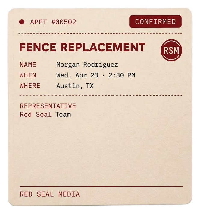 Confirmed fence replacement appointment